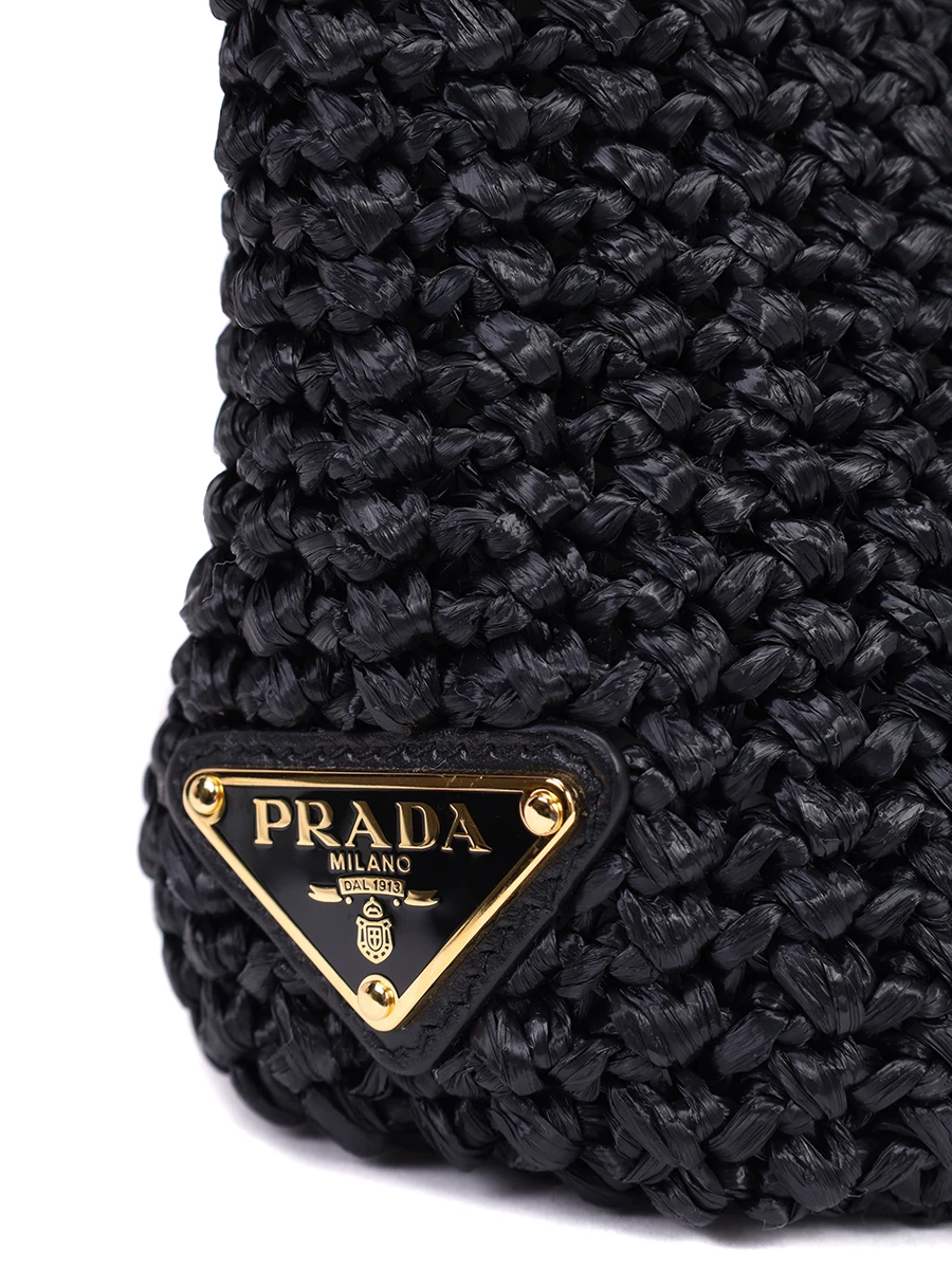 Сумка из рафии PRADA 1BG422VOOL2C2T F0ES7 Черный  Фото 5