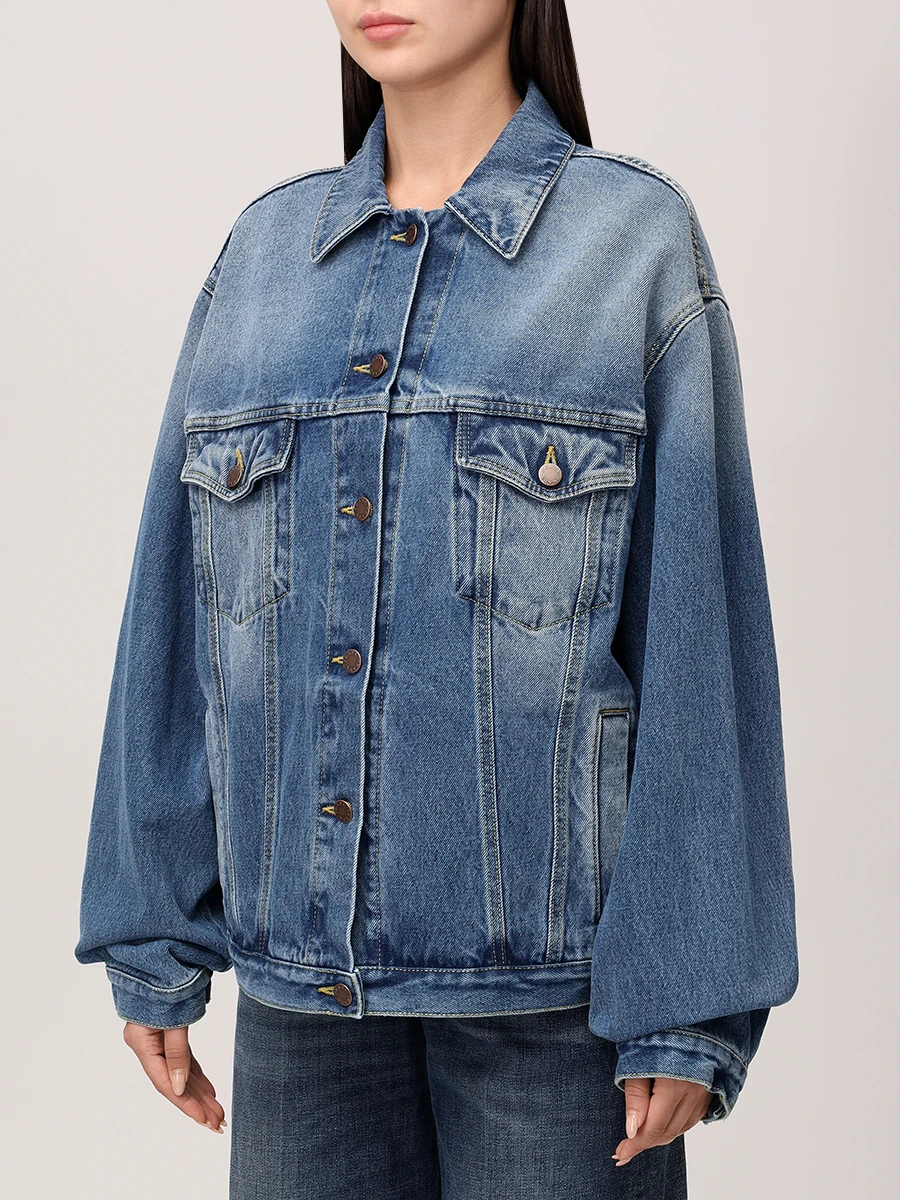 Куртка джинсовая PRADA GFB317SOOO16PK F0V3N Деним  Фото 4