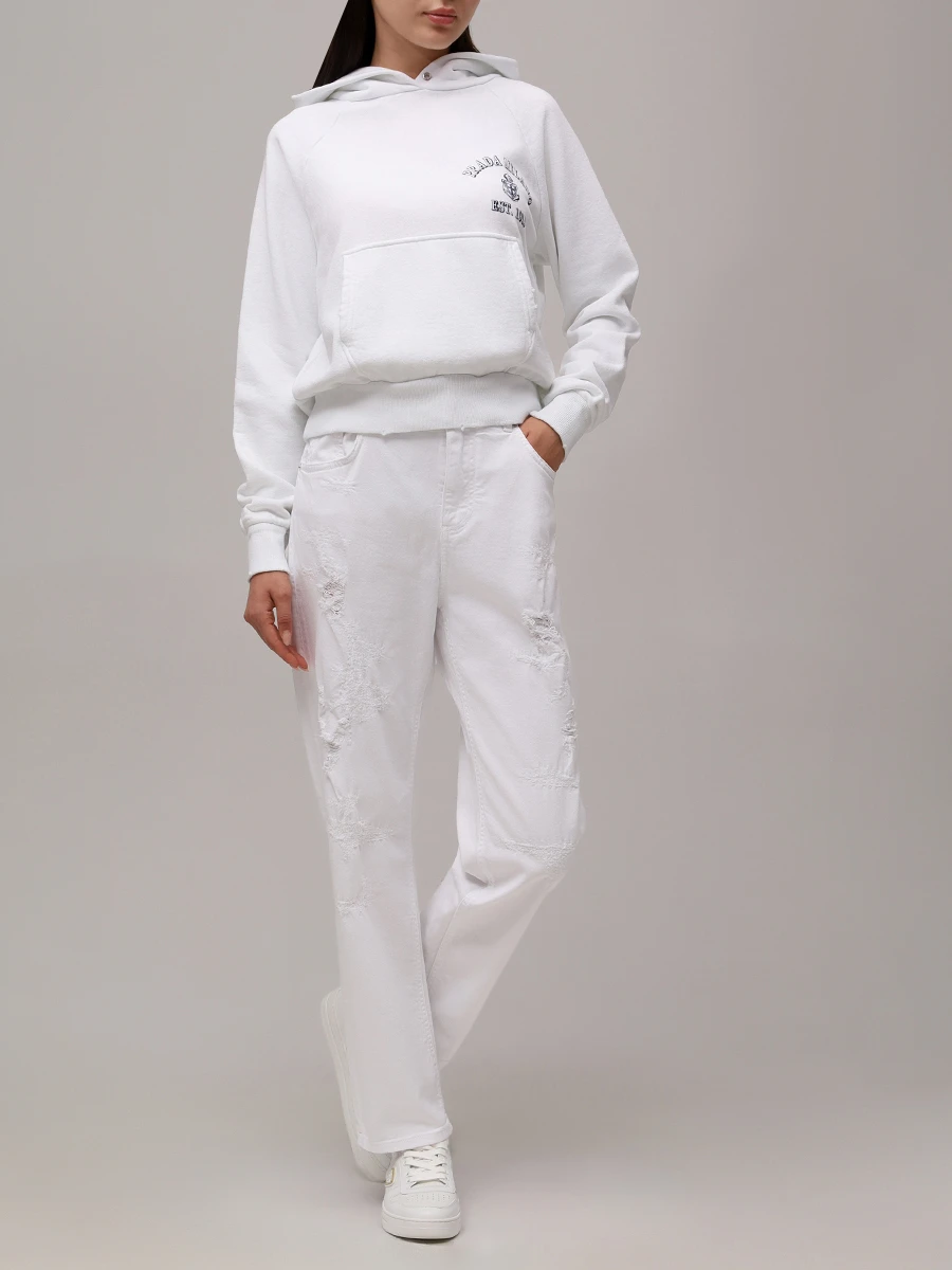 Худи хлопковое PRADA 134713SOOO16V4 F0009 Белый  Фото 2