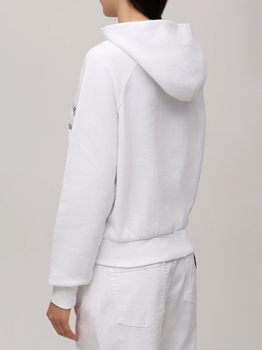 Худи хлопковое PRADA 134713SOOO16V4 F0009 Белый  Фото 3