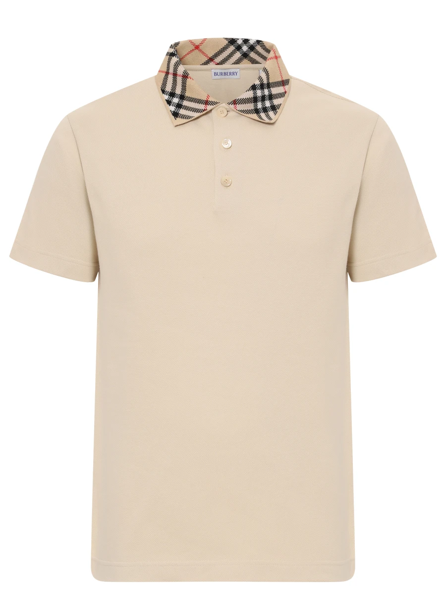 Поло хлопковое BURBERRY 8103864 C1740 Бежевый 