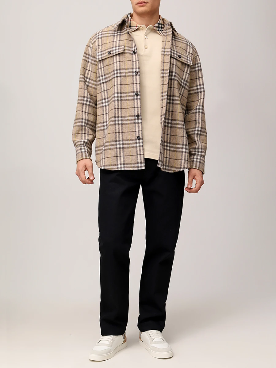 Поло хлопковое BURBERRY 8103864 C1740 Бежевый  Фото 2