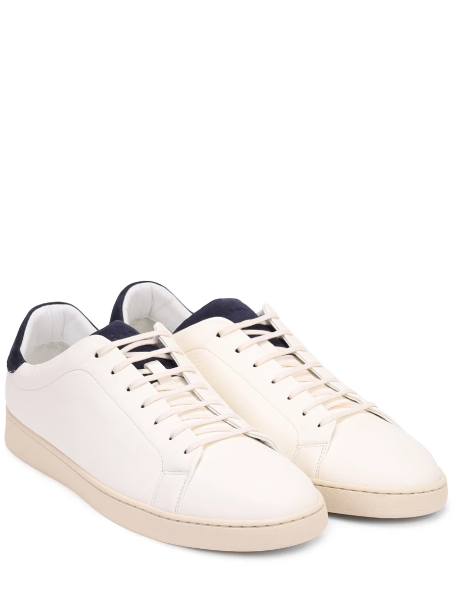 Кеды кожаные KITON USSA067N0118502002 Кремовый  Фото 2