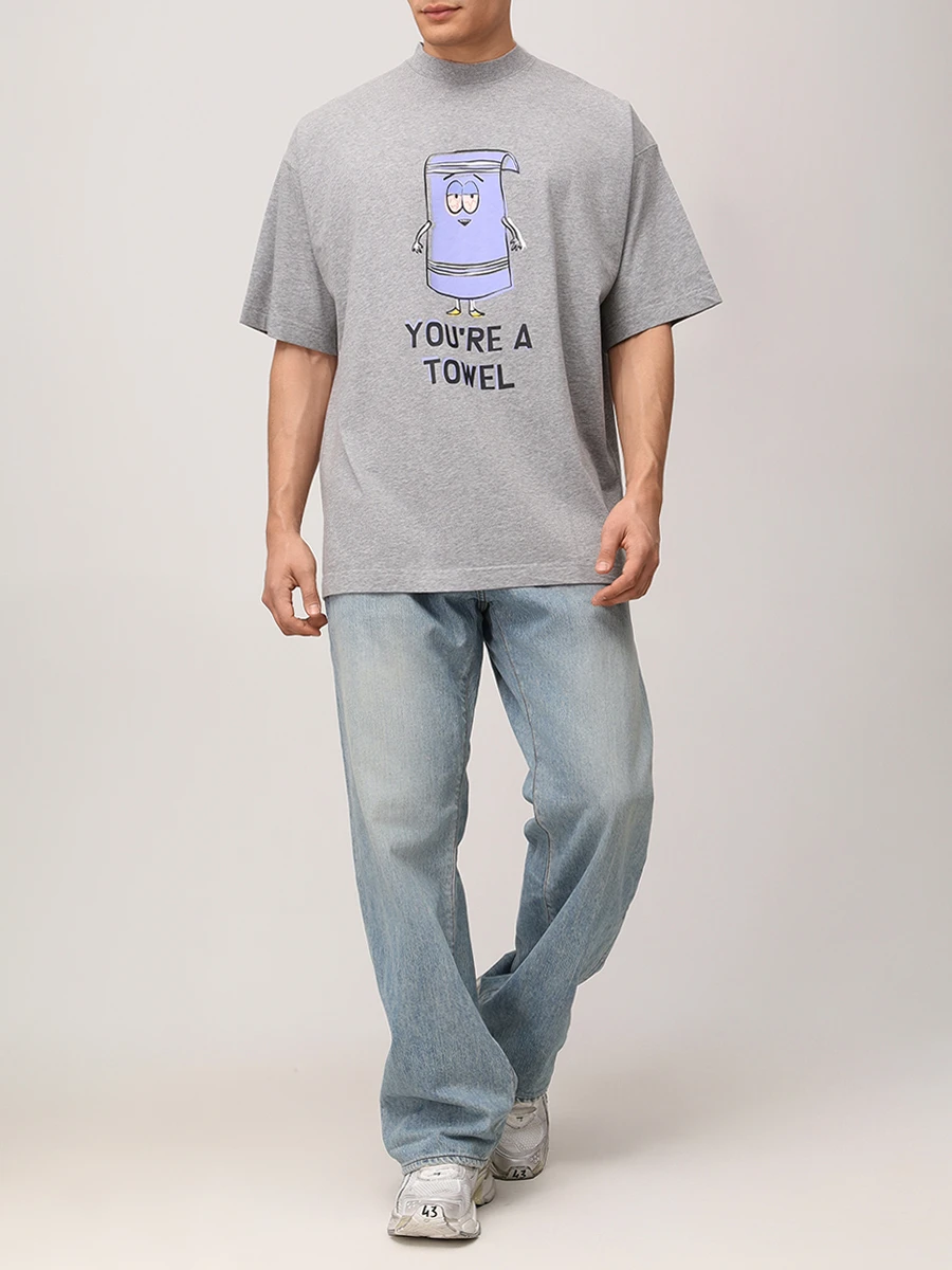 Футболка хлопковая VETEMENTS UA66TR615G1000 Серый  Фото 2