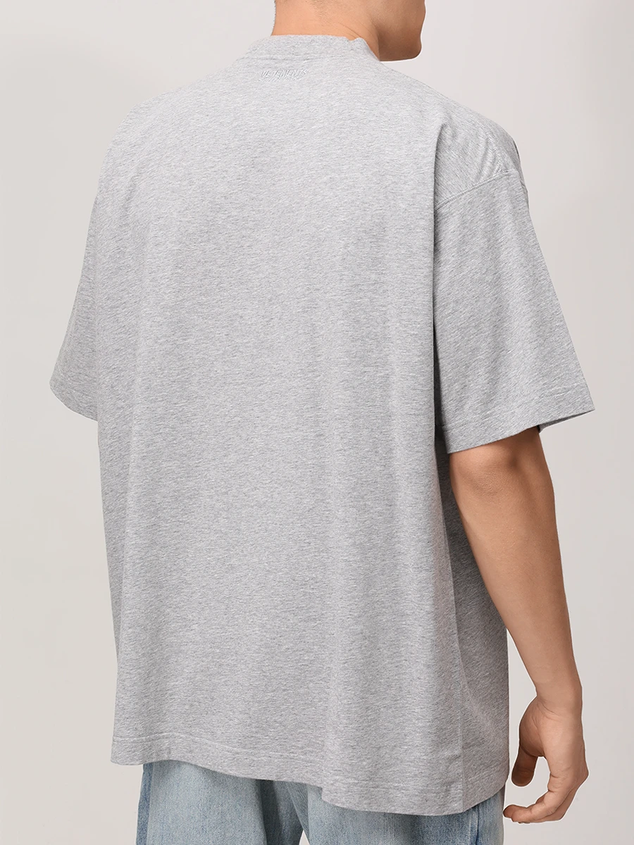 Футболка хлопковая VETEMENTS UA66TR615G1000 Серый  Фото 3