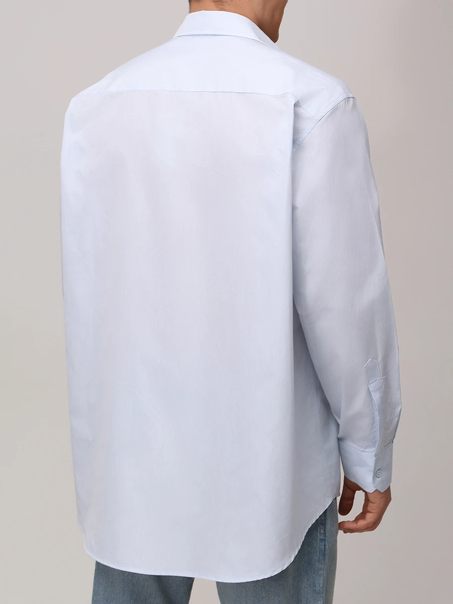 Рубашка хлопковая VETEMENTS UA66SH400L1010 Голубой  Фото 3