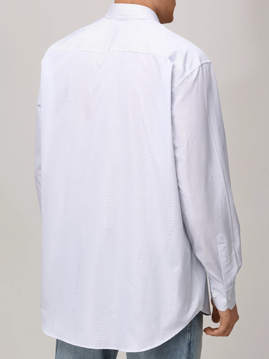 Рубашка Regular Fit хлопковая VETEMENTS UA66SH410N1020 Голубой  Фото 3