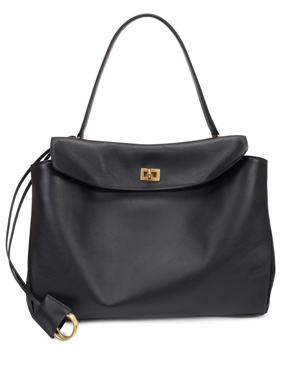 Сумка кожаная Rodeo BALENCIAGA 7897722AA4V 1000 Черный 