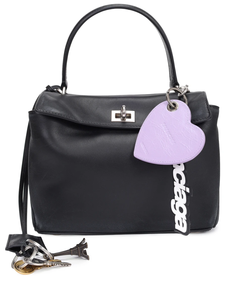 Сумка кожаная Rodeo BALENCIAGA 7954562AA9X 1000 Черный 