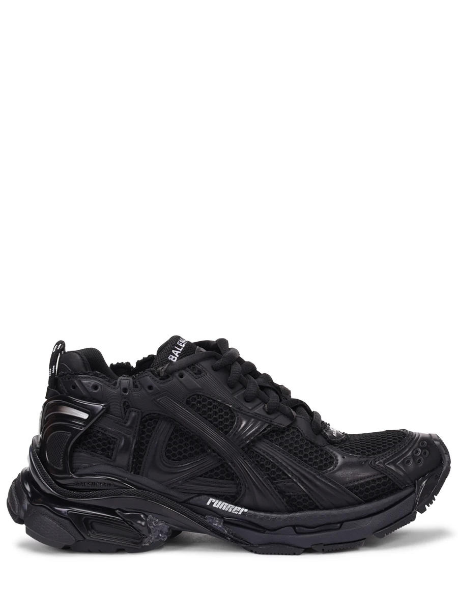 Кроссовки комбинированные Runner BALENCIAGA 772774W3RBT 1000 Черный 