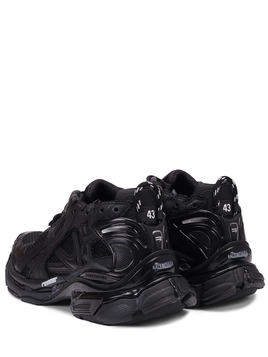 Кроссовки комбинированные Runner BALENCIAGA 772774W3RBT 1000 Черный  Фото 4