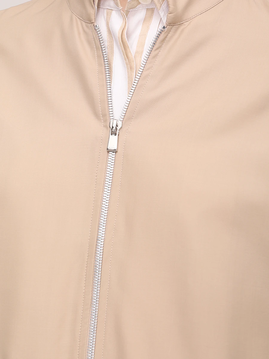 Бомбер шелковый KITON D59517K0973E01 Бежевый  Фото 5