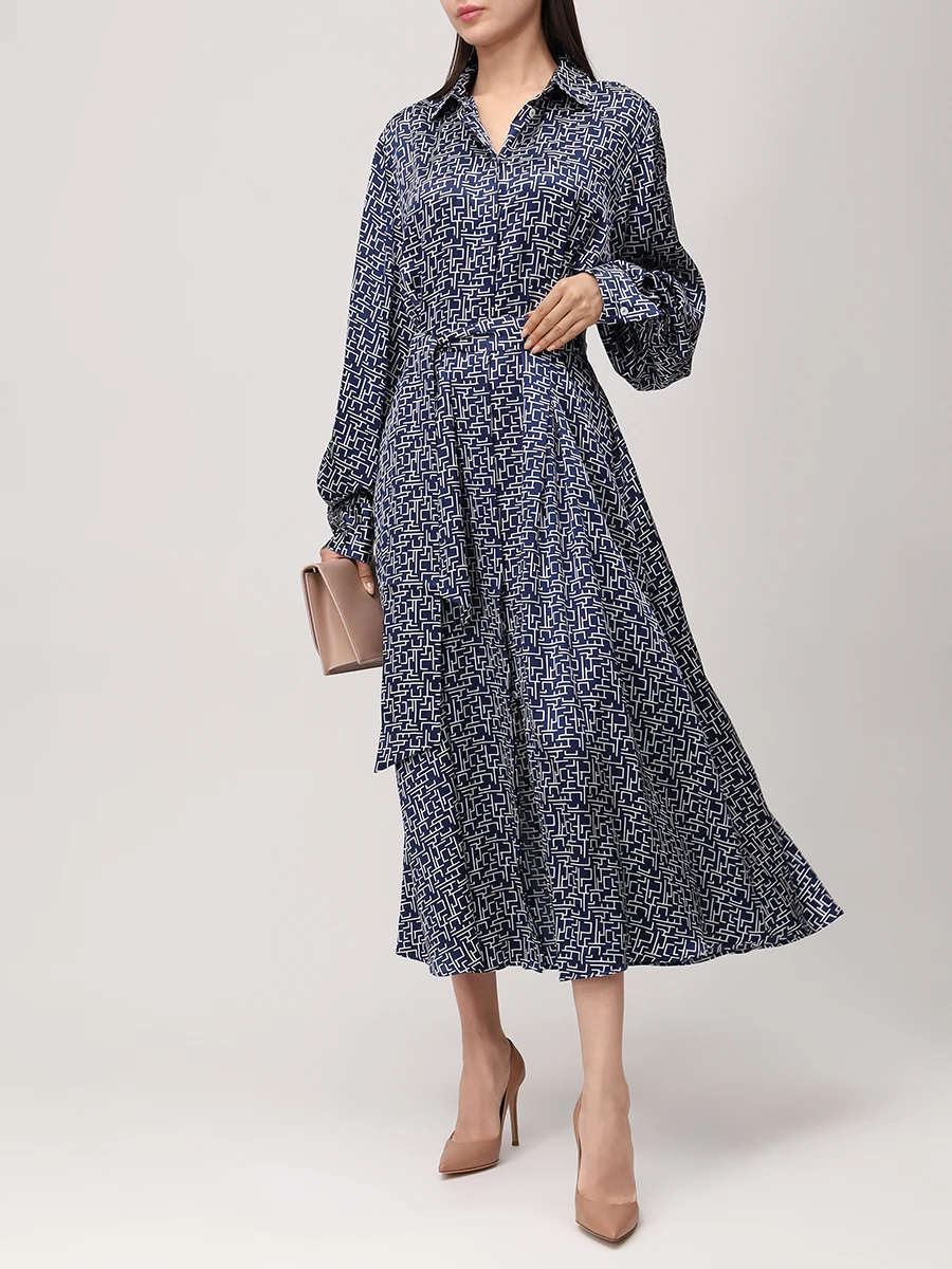 Платье шелковое KITON D57306 K0926E07 Синий  Фото 2