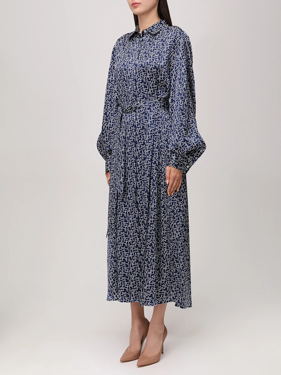 Платье шелковое KITON D57306 K0926E07 Синий  Фото 4