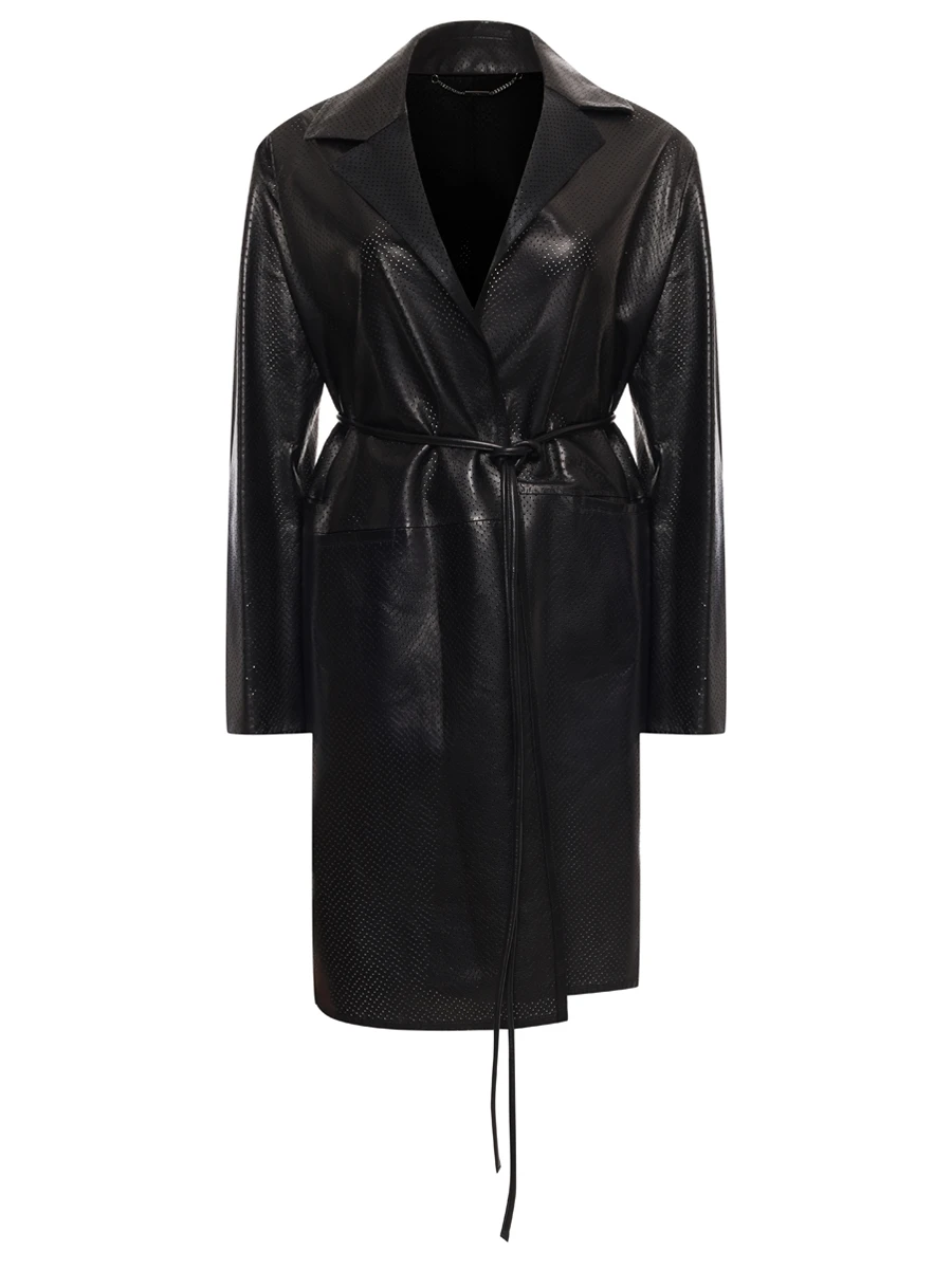 Плащ кожаный KITON D59673 K0919F02 Черный 
