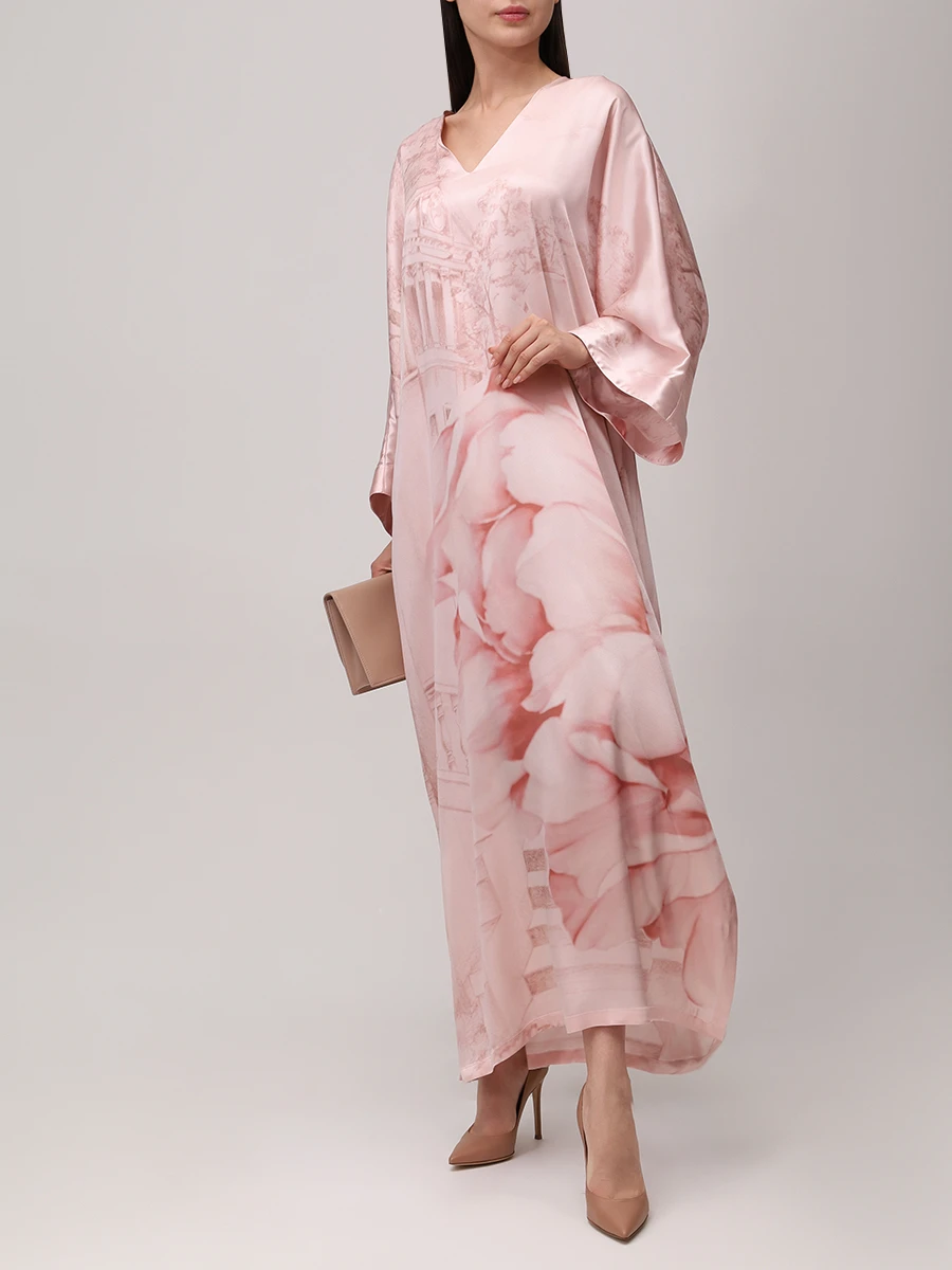 Платье шелковое KITON D58358 K0926E11 Розовый  Фото 2