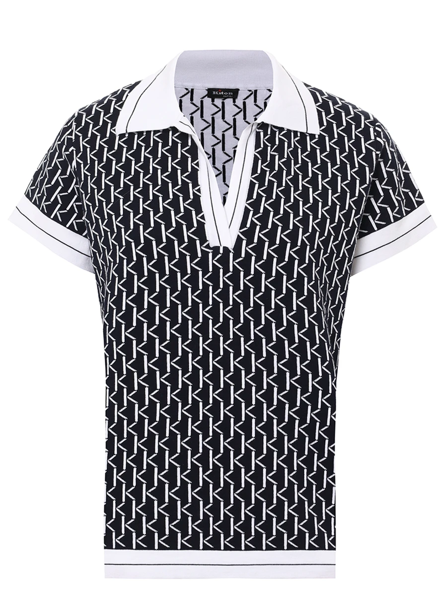 Поло хлопковое KITON D59778 K0954F01 Синий 