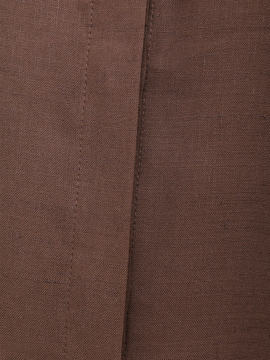 Рубашка изо льна и вискозы KITON D55407 K09T8415 Коричневый  Фото 6