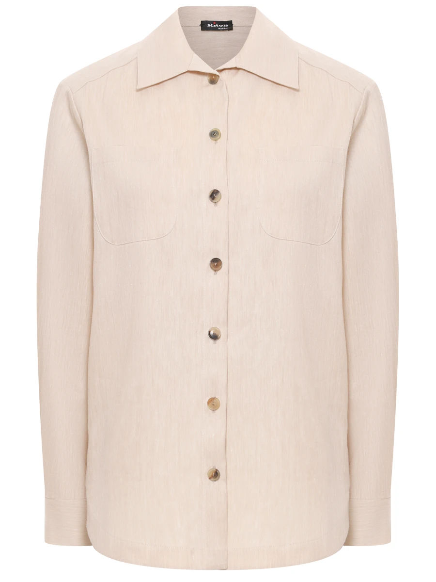 

Рубашка изо льна и шерсти, Бежевый, D50429 K0906E01