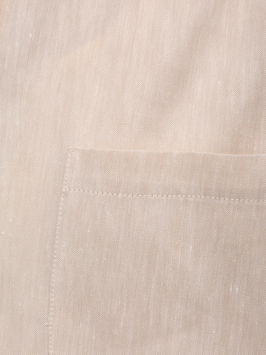 Рубашка изо льна и шерсти KITON D50429 K0906E01 Бежевый  Фото 6