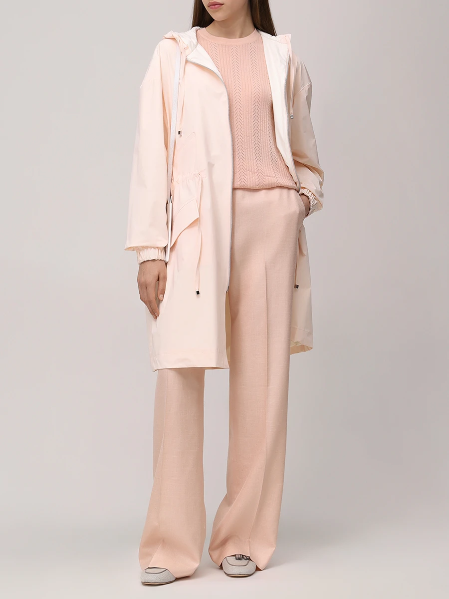 Плащ однотонный KITON D59623 K0929E02 Розовый  Фото 2