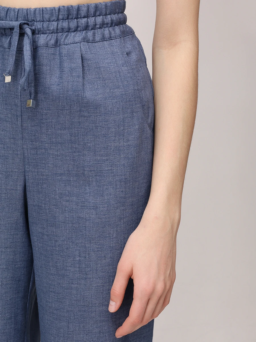 Брюки льняные KITON D48122H0921603 Синий  Фото 5