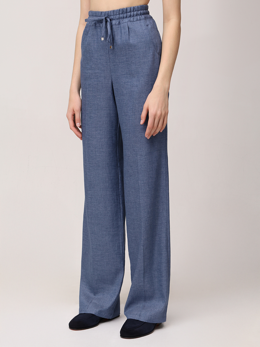 Брюки льняные KITON D48122H0921603 Синий  Фото 4