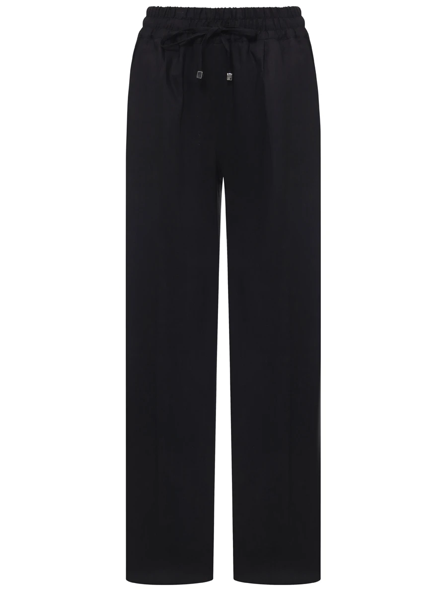 Брюки изо льна и шерсти KITON D48122 K0919E04 Черный 