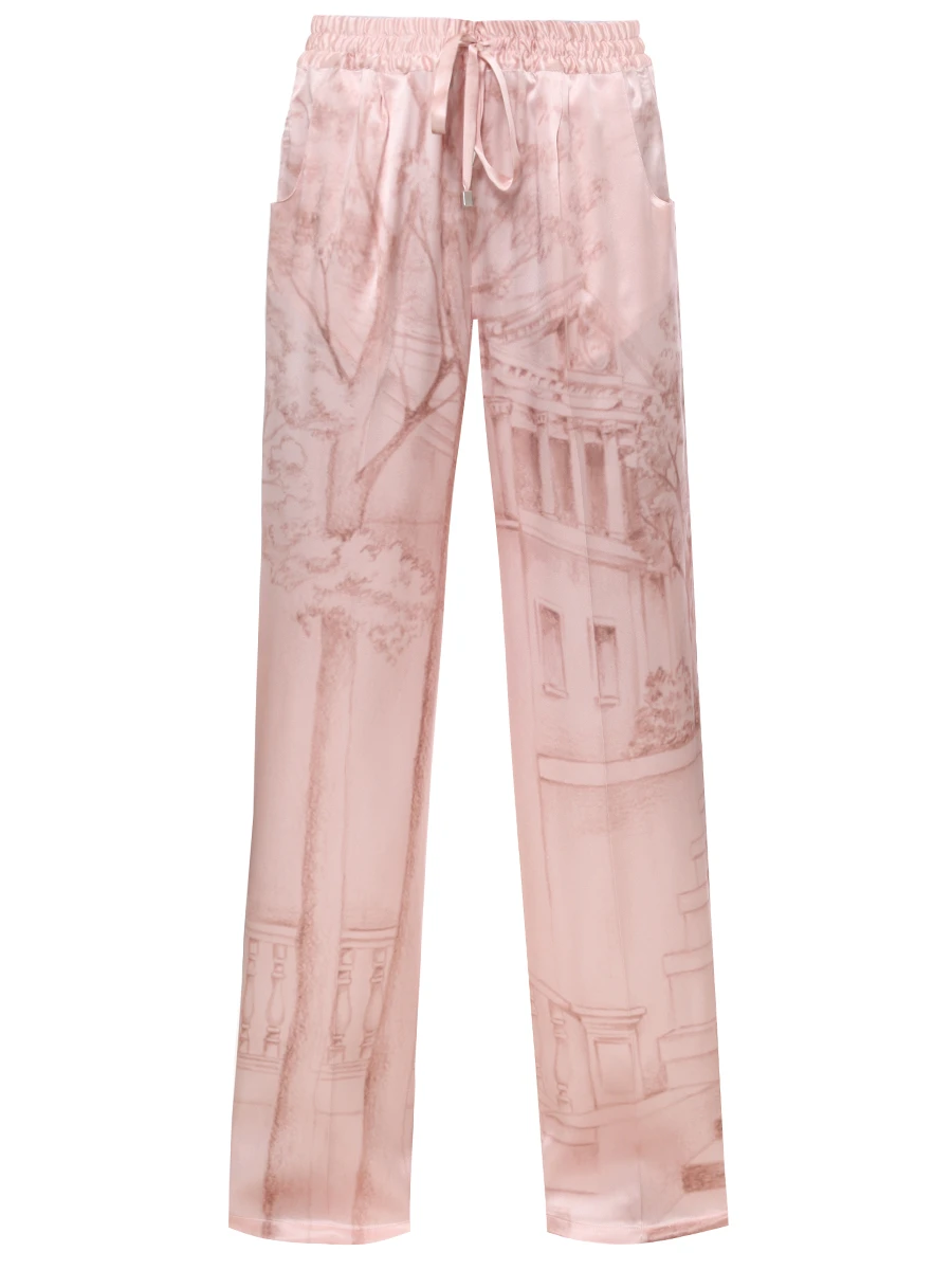 Брюки шелковые KITON D48122K0926E10 Розовый 