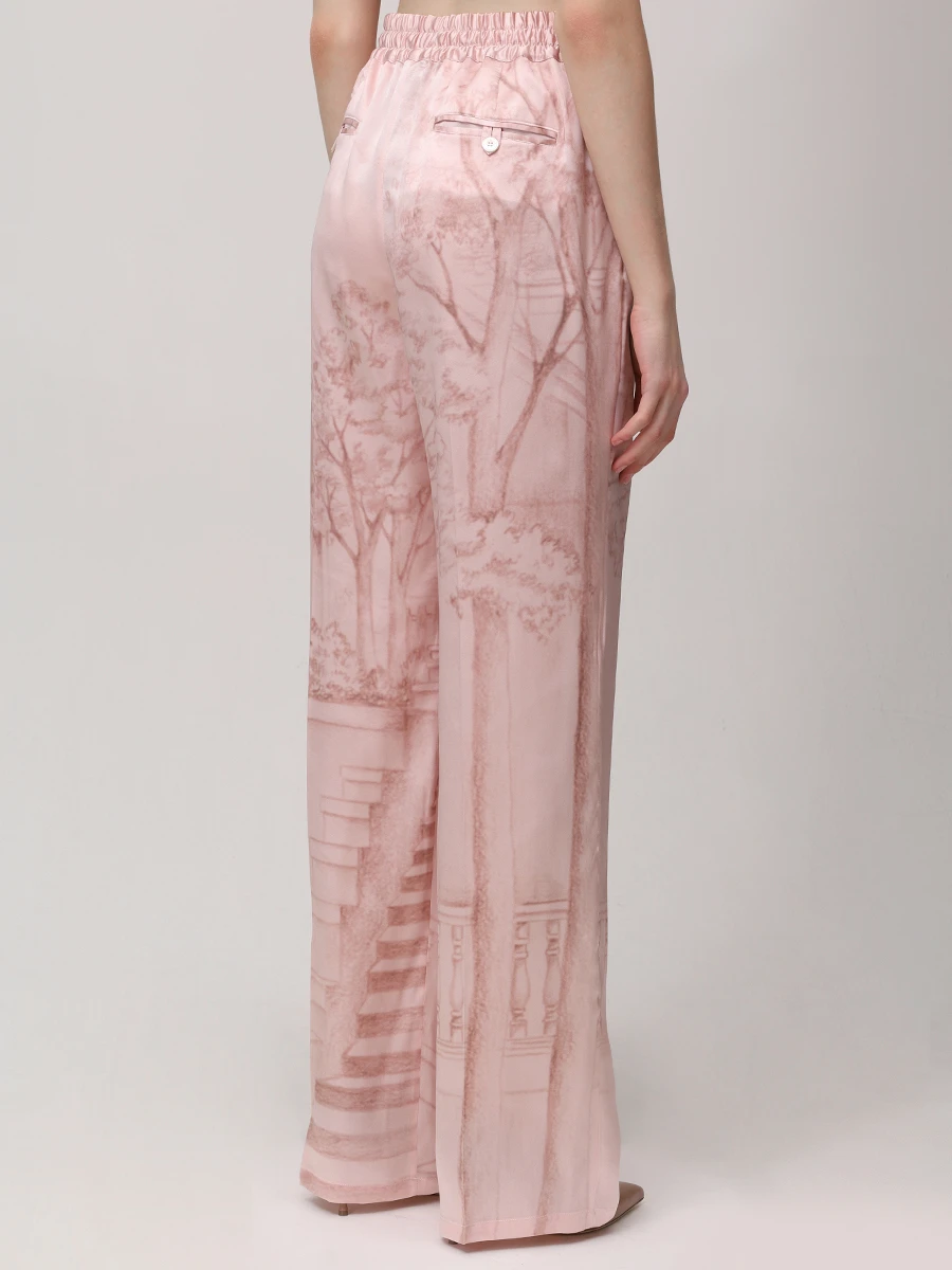 Брюки шелковые KITON D48122K0926E10 Розовый  Фото 3