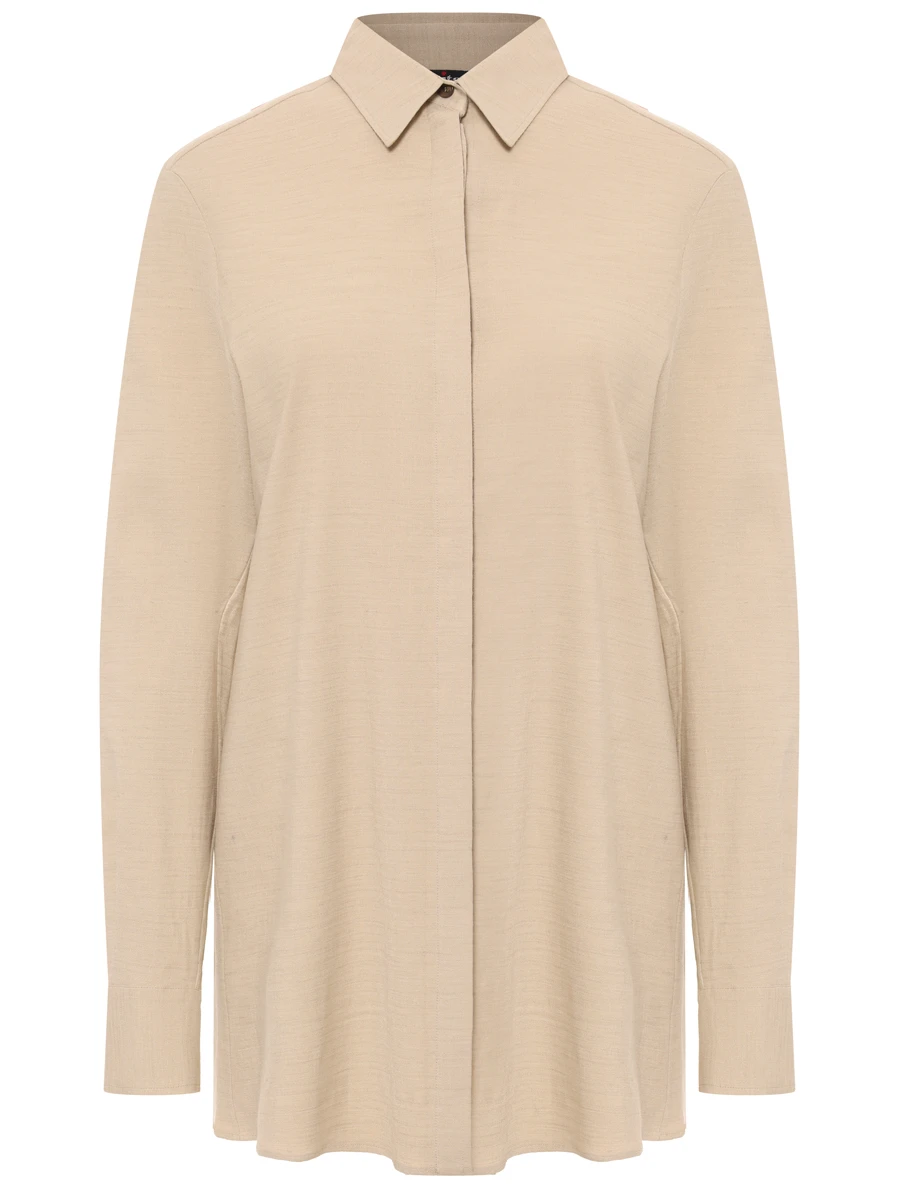 Рубашка изо льна и вискозы KITON D55407 K09T8402 Бежевый 