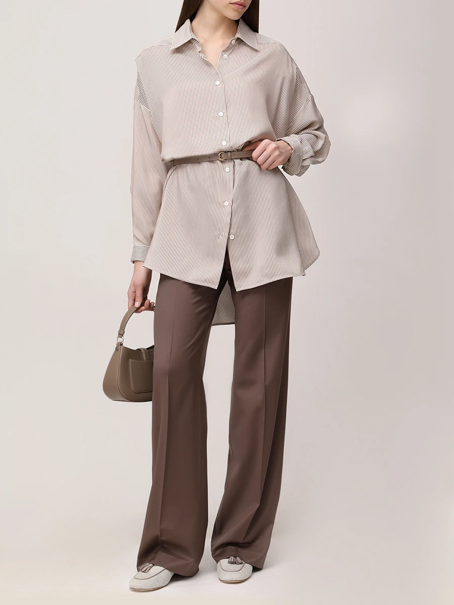 

Блуза шелковая, Бежевый, D51402K05T7101