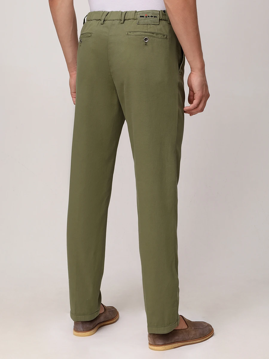 Брюки хлопковые KITON UFPPEK0607F08000 Зеленый  Фото 3