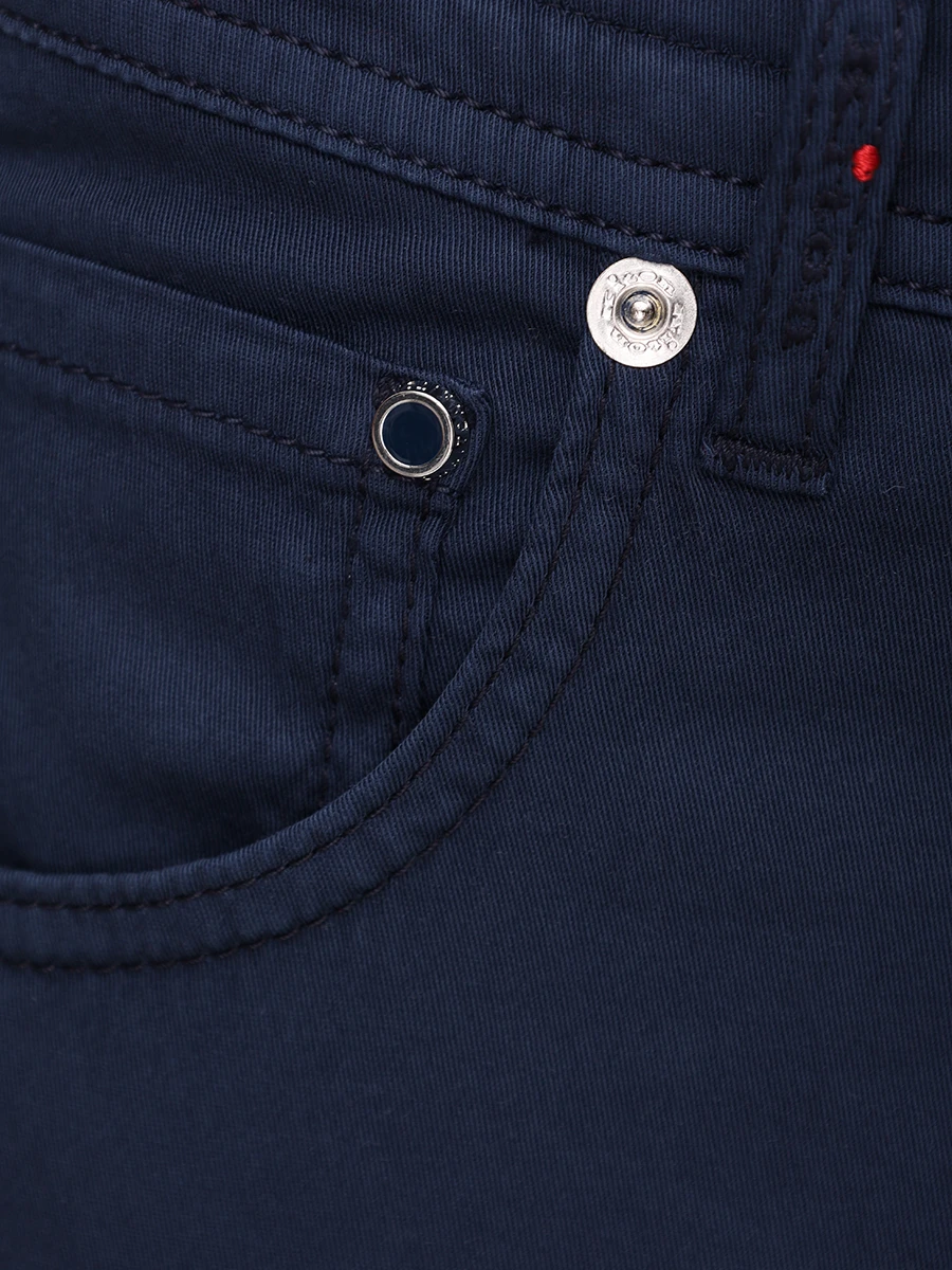 Брюки Slim Fit хлопковые KITON UPNJSK0612F19000 Синий  Фото 6