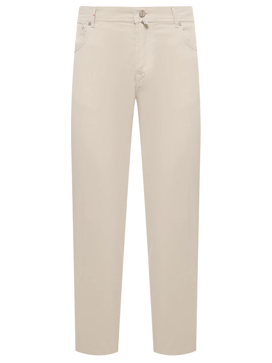 Брюки Slim Fit хлопковые KITON UPNJSK0612F05000 Бежевый 