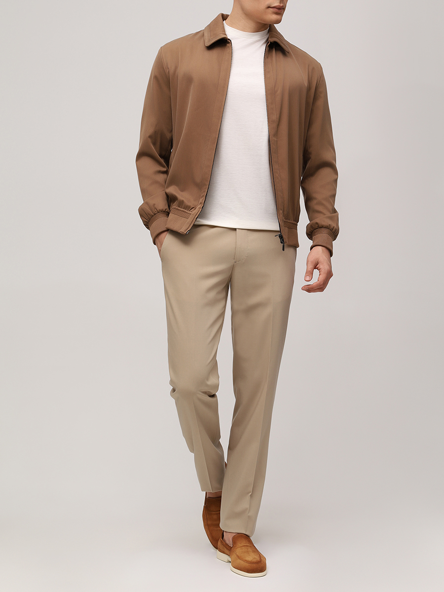 Футболка из шелка и хлопка COLOMBO TS00404/-/M0146-J0/00089 Кремовый  Фото 2