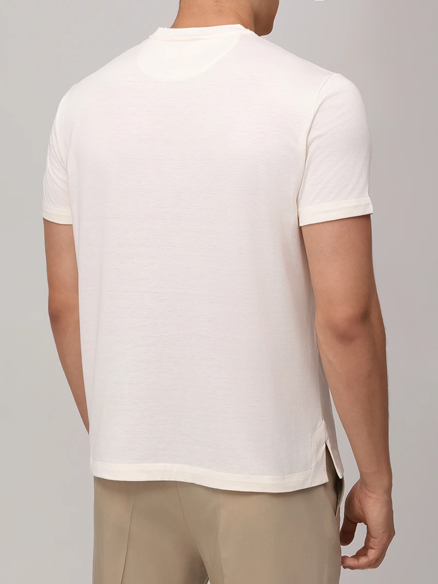 Футболка из шелка и хлопка COLOMBO TS00404/-/M0146-J0/00089 Кремовый  Фото 3