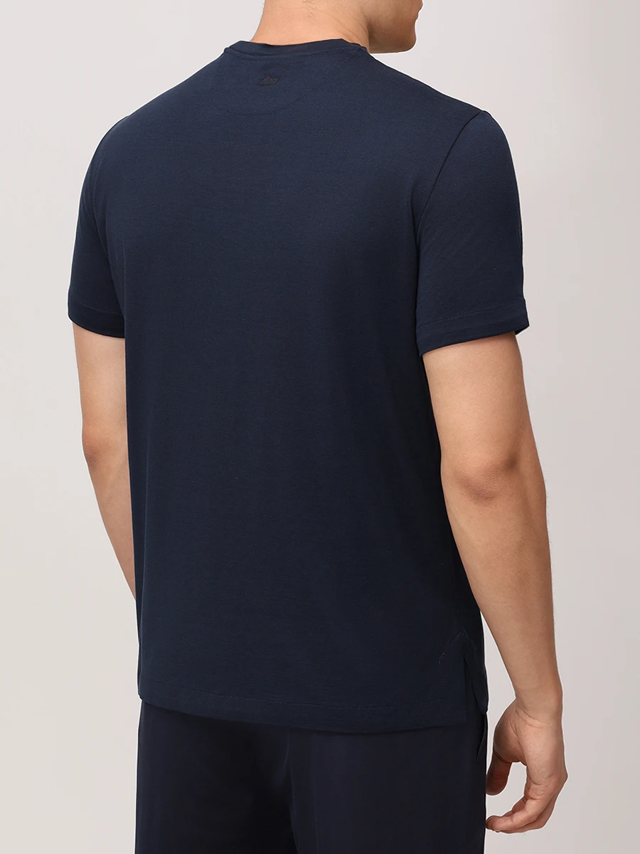 Футболка из шелка и хлопка COLOMBO TS00404/-/M0146-J0/43276 Темно Синий  Фото 3