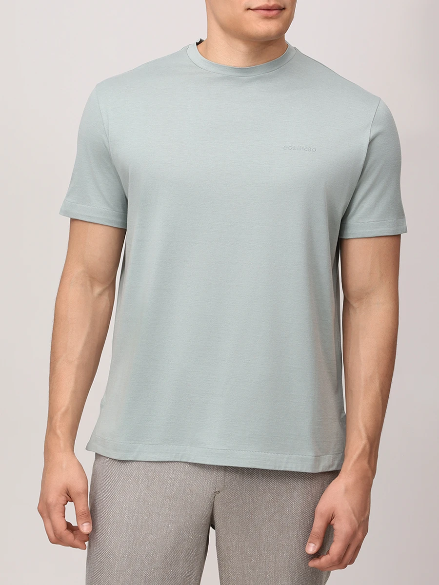 Футболка из шелка и хлопка COLOMBO TS00404/-/M0146-J0/60110 Мятный  Фото 4