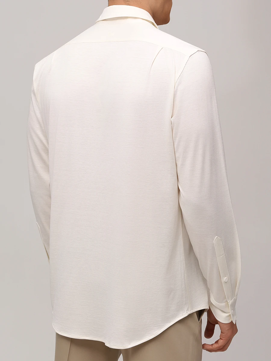 Рубашка Regular Fit из шелка и хлопка COLOMBO TS00405/-/M0146-J0/00089 Кремовый  Фото 3