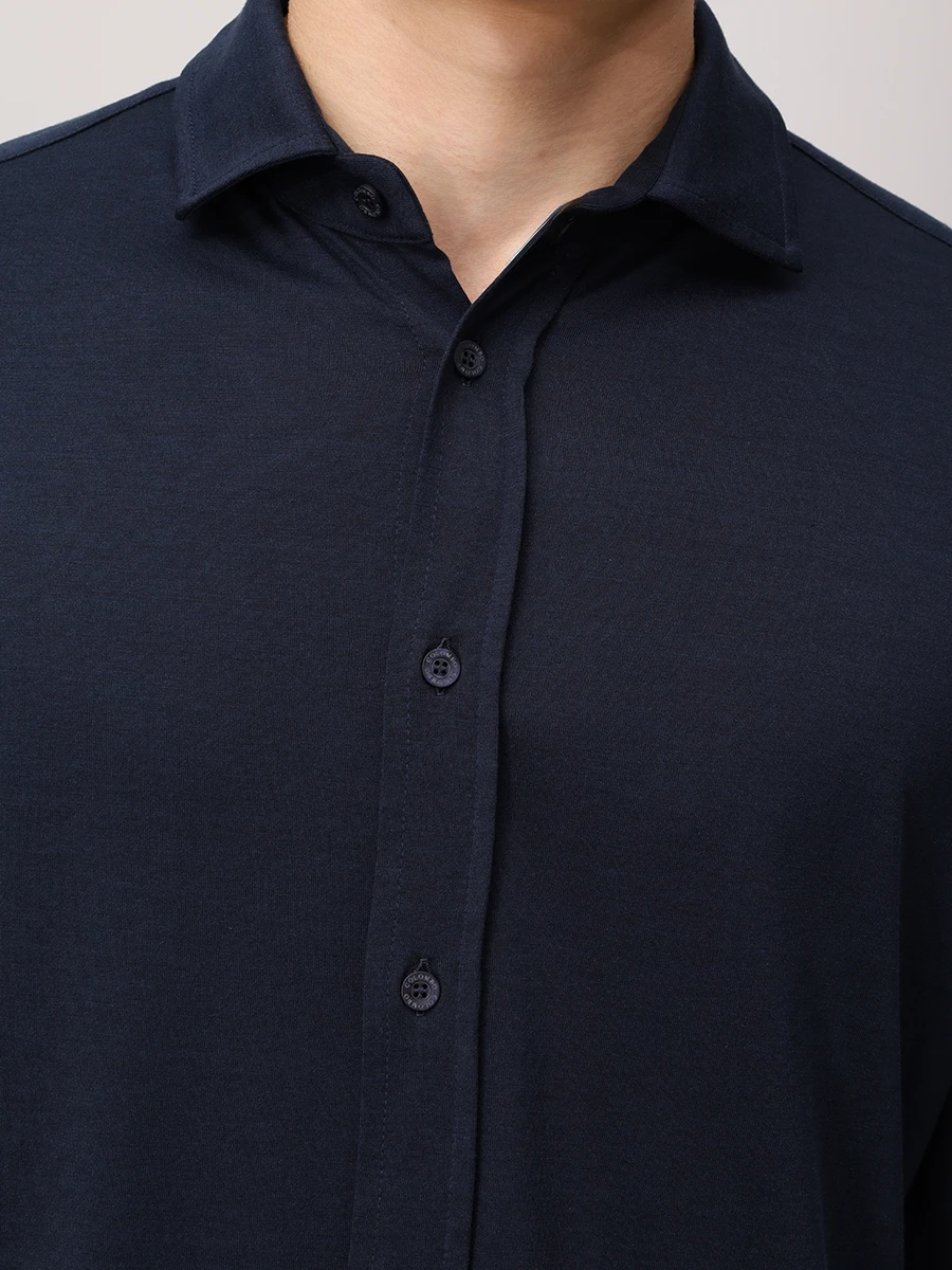 Рубашка Regular Fit из шелка и хлопка COLOMBO TS00405/-/M0146-J0/43276 Синий  Фото 5