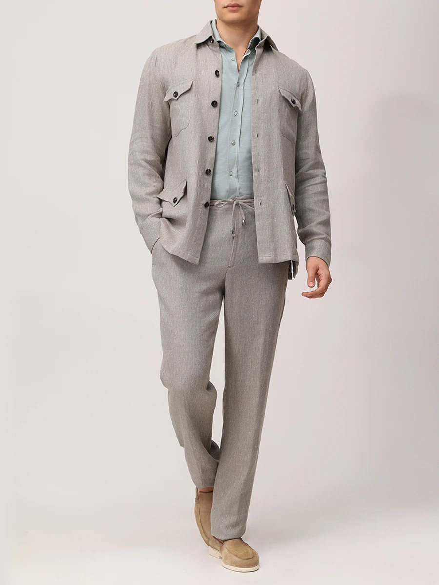 Рубашка Regular Fit из шелка и хлопка COLOMBO TS00405/-/M0146-J0/60110 Мятный  Фото 2