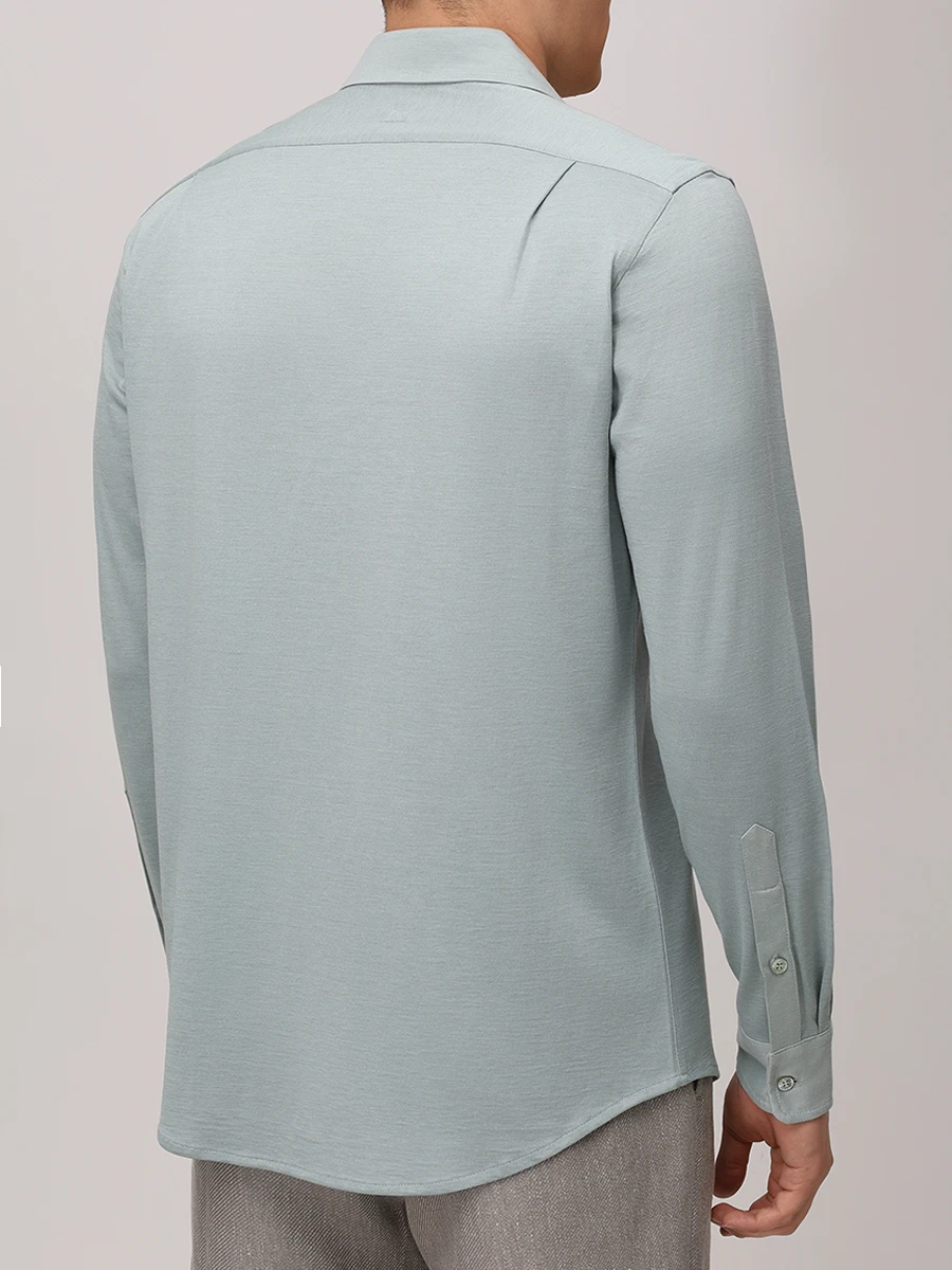 Рубашка Regular Fit из шелка и хлопка COLOMBO TS00405/-/M0146-J0/60110 Мятный  Фото 3