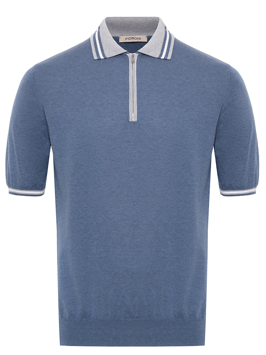 Поло хлопковое FIORONI CASHMERE MK30262C1 0002 4X1 Голубой 