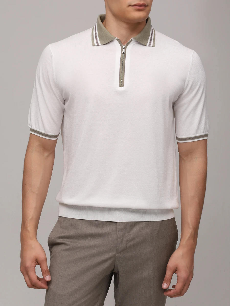 Поло хлопковое FIORONI CASHMERE MK30262C1 0004 4X4 Зеленый  Фото 4