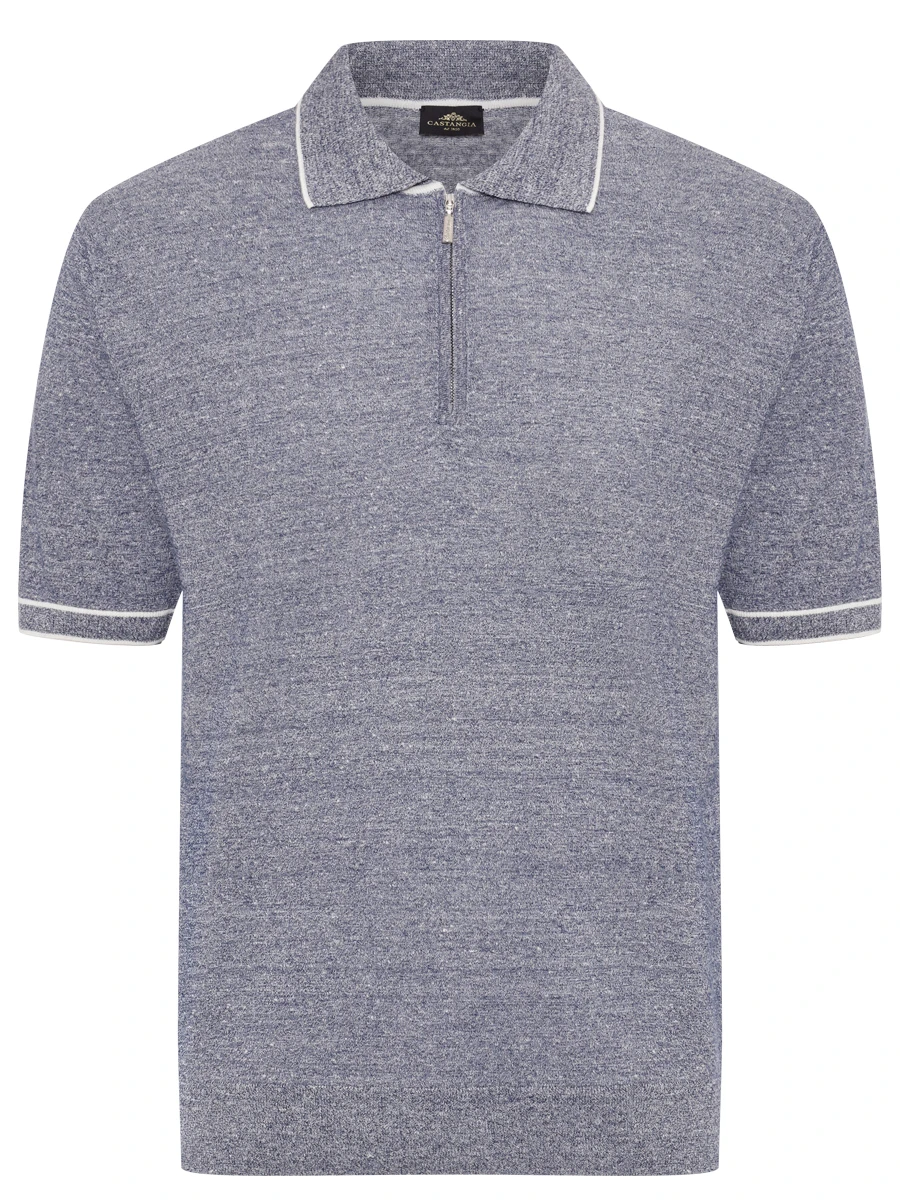 

Поло изо льна и хлопка, Голубой, 93/1749 AW