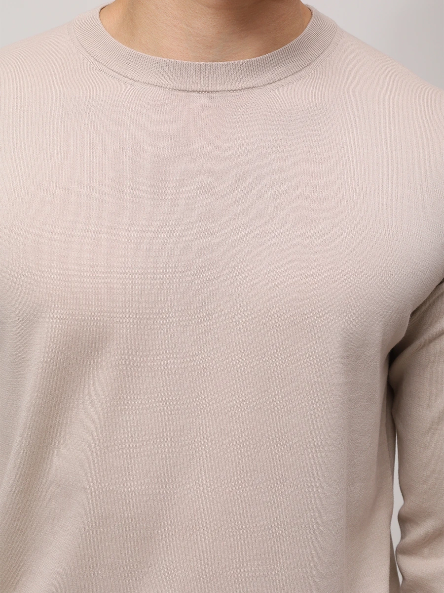 Джемпер из хлопка и кашемира FIORONI CASHMERE MK30650A1 0003 N3 Бежевый  Фото 5