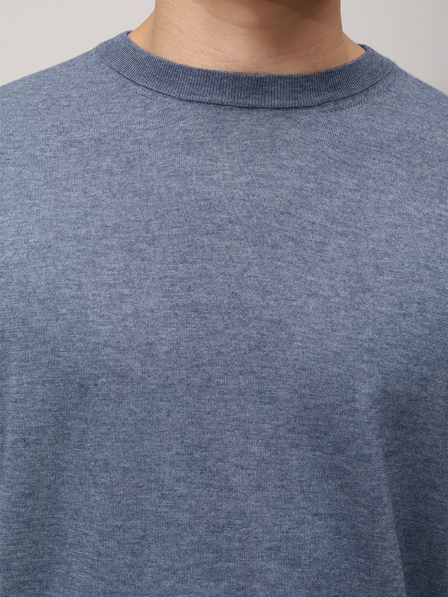 Джемпер из хлопка и кашемира FIORONI CASHMERE MK30650A1 0009 N9 Деним  Фото 5