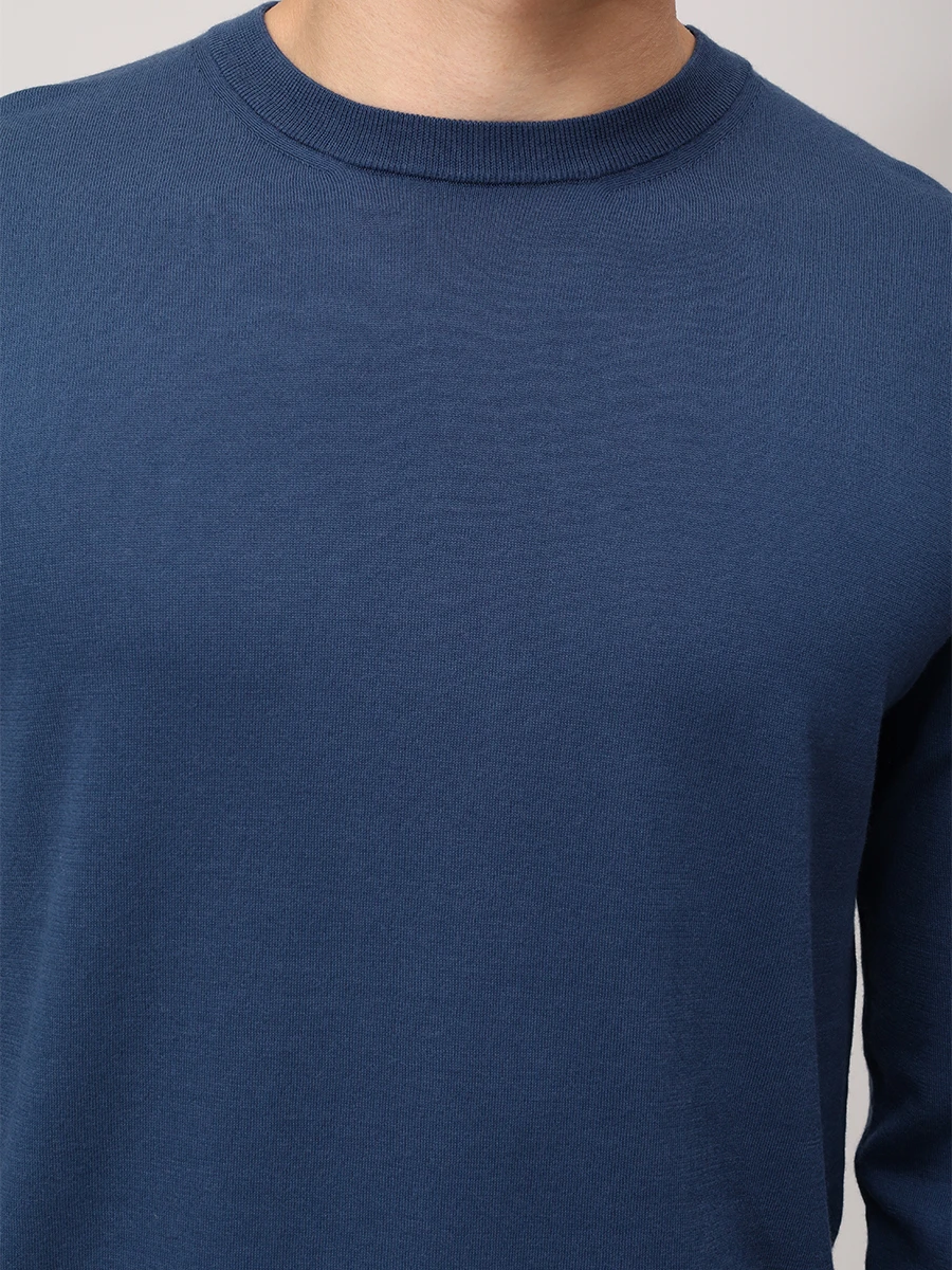 Джемпер из хлопка и кашемира FIORONI CASHMERE MK30650A1 0010 N10 Синий  Фото 5