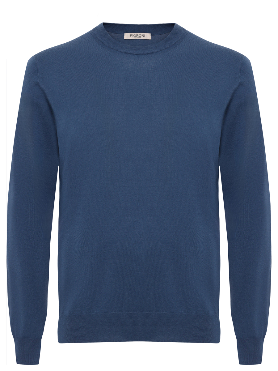 Джемпер из хлопка и кашемира FIORONI CASHMERE MK30650A1 0010 N10 Синий 